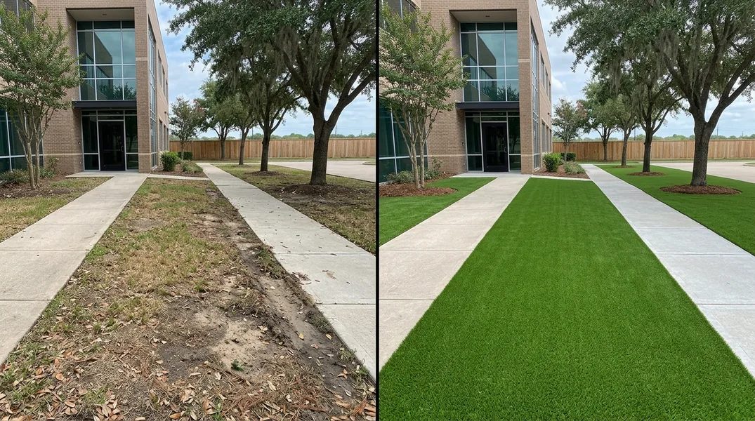 Result artificial grass installation in Sugar Land - Sugar Land Turf Installation