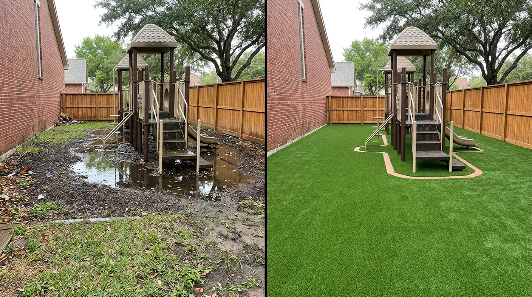 Result artificial grass installation in Sugar Land - Sugar Land Turf Installation